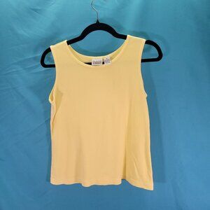 Classic Elements Yellow Sleeveless Ribbed Tank Top S